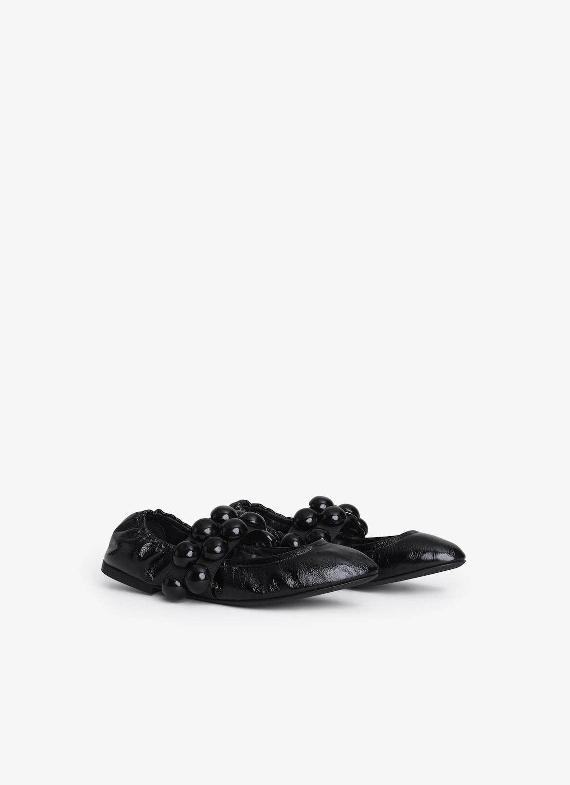 SPHERE BALLET FLATS IN PATENT LEATHER ALAÏA BLACK SPHERE BALLET FLATS IN PATENT LEATHER